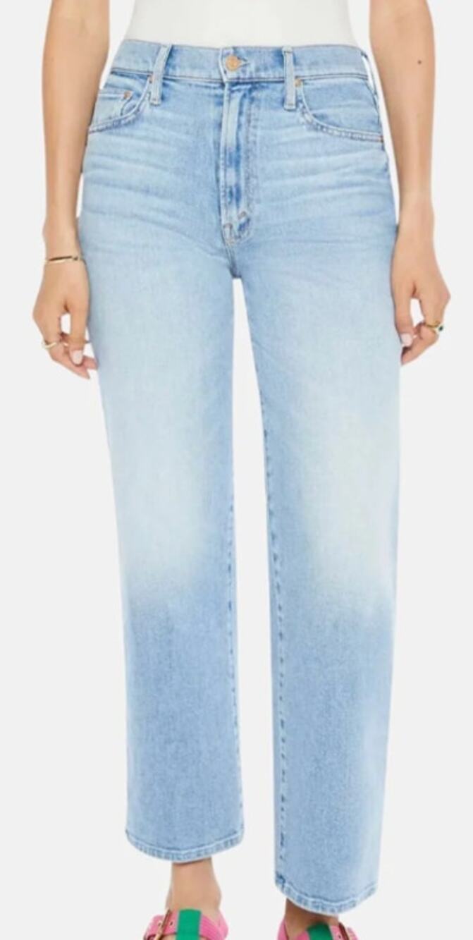 Mother Jeans The Rambler Zip Ankle Relaxed Straight Look Ma No Hands 27 NWT